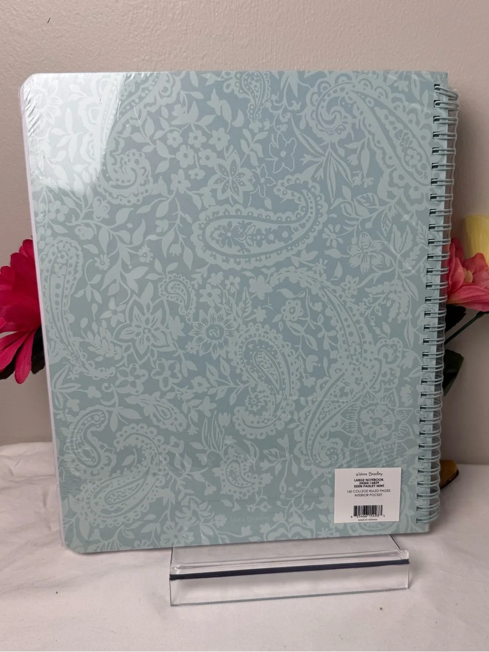 NWT Vera Bradley Eden Paisley Mint Large Notebook New